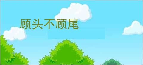 顾头不顾尾
