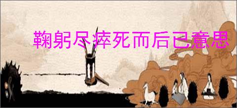 鞠躬尽瘁死而后已意思